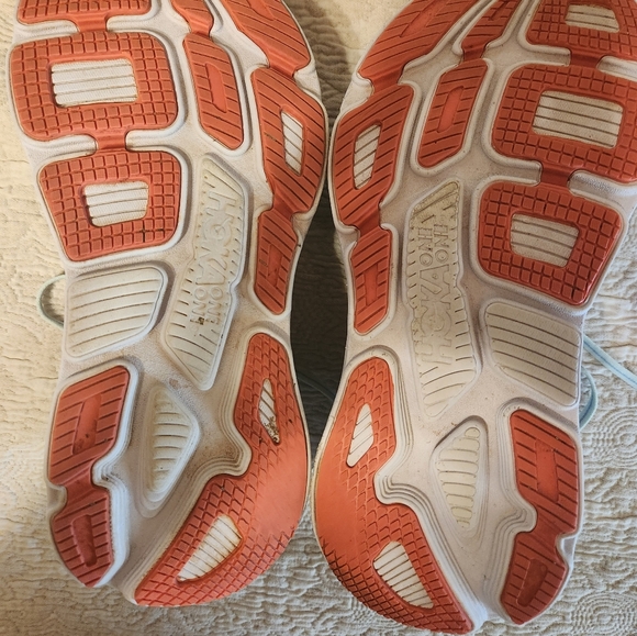 Hoka Light Blue Athletic Shoes with Breathable Mesh and Cushioned Sole - Picture 4 of 5